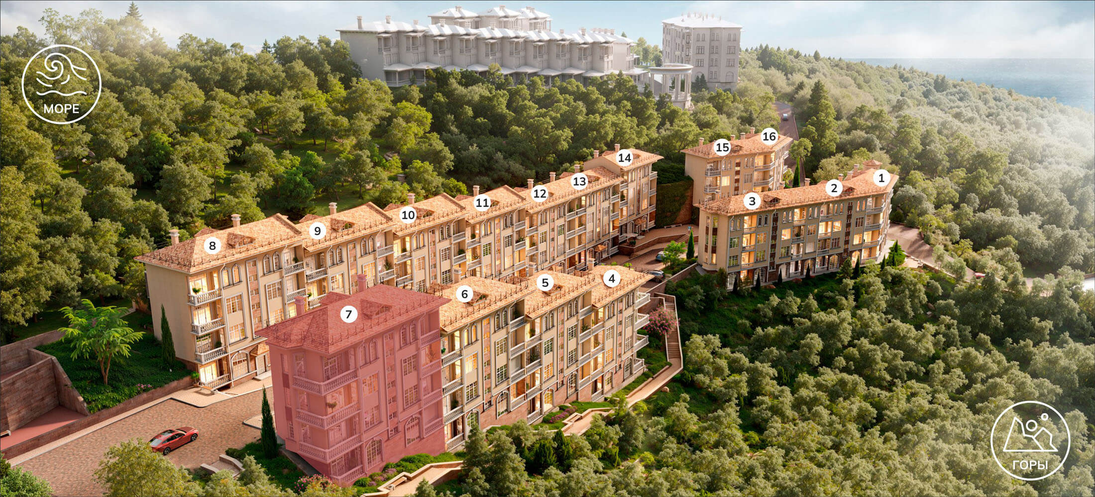 Планировка Квартира 1‑комнатная площадью 42.94 м² №52 корпус Жилой комплекс Ласка продаётся в городе Алушта «ЖК Ласка» от застройщика по цене 19 240 000 ₽ – МОРЕ БЛИЗКО