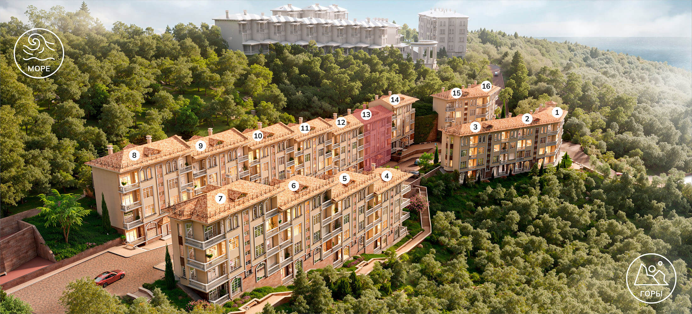 Планировка Квартира 1‑комнатная площадью 40.36 м² №101 продаётся в городе Алушта «ЖК Ласка» от застройщика по цене 16 278 000 ₽ – МОРЕ БЛИЗКО