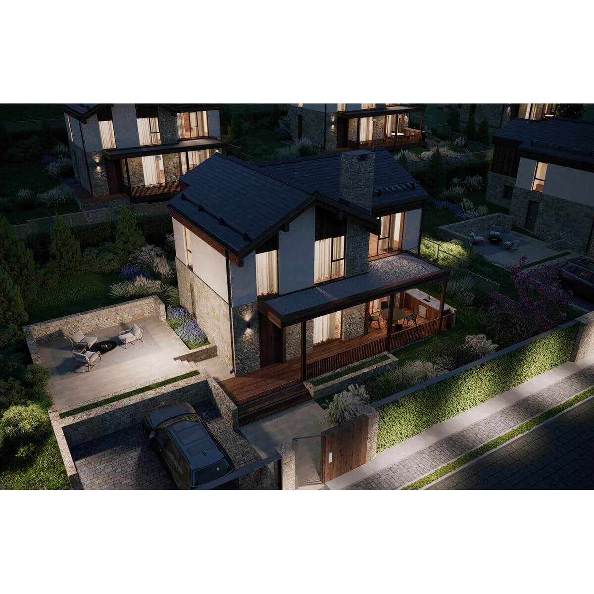 Планировка Коттедж площадью 170.20 м² с видом на море и горы №79 продаётся в городе Алушта «КП Лучи» от застройщика по цене 67 842 110 ₽ – Море Близко
