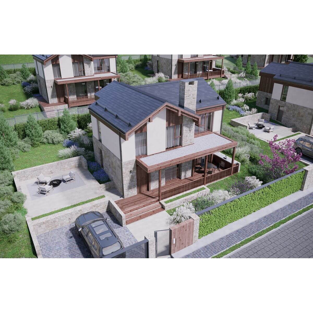 Планировка Коттедж площадью 170.20 м² с видом на море и горы №79 продаётся в городе Алушта «КП Лучи» от застройщика по цене 67 842 110 ₽ – Море Близко