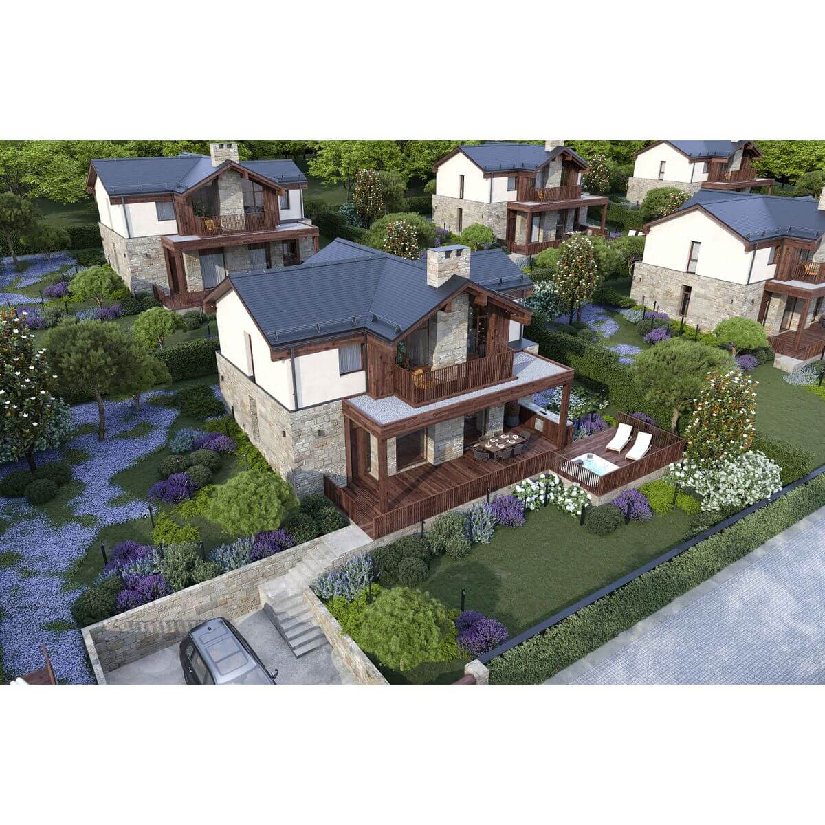 Планировка Коттедж площадью 249.90 м² с видом на море и горы №59 продаётся в городе Алушта «КП Лучи» от застройщика по цене 90 900 000 ₽ – Море Близко