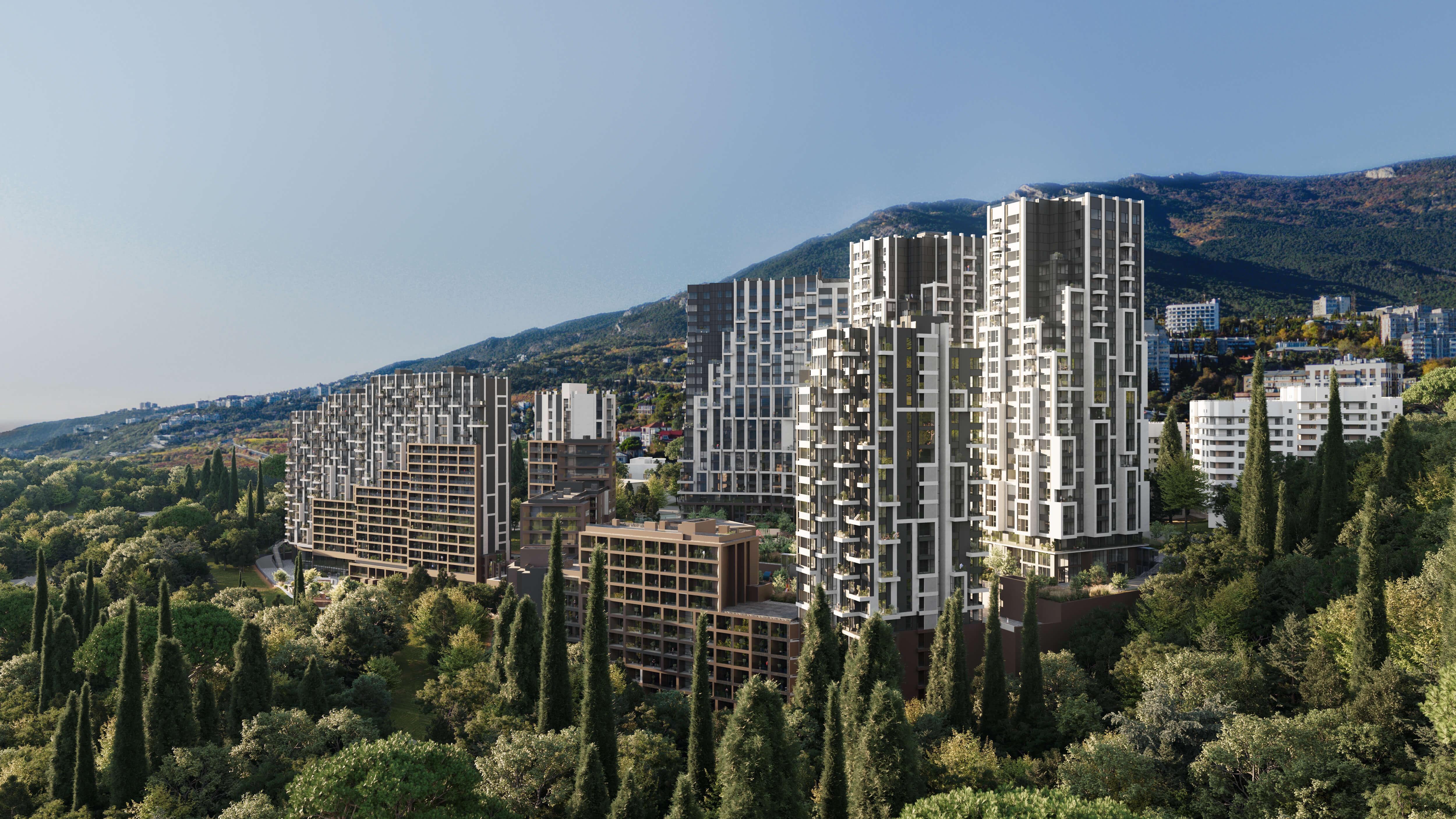 Планировка Студия площадью 37.74 м² с видом на море и горы №126 корпус 1 продаётся в городе Ялта «ЖК Массандра Парк» от застройщика по цене 21 134 400 ₽ – МОРЕ БЛИЗКО