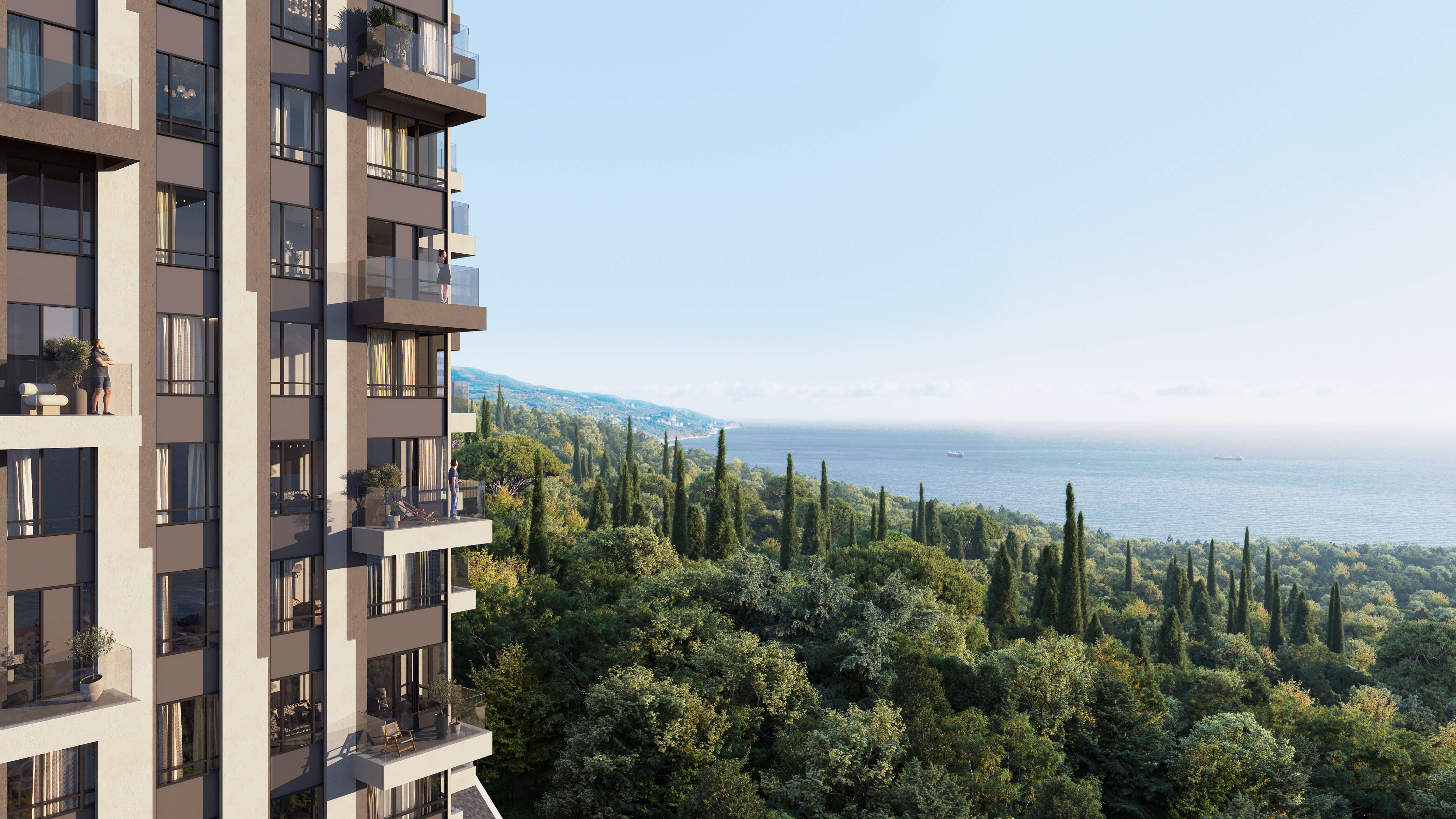 Планировка Студия площадью 37.74 м² с видом на море и горы №126 корпус 1 продаётся в городе Ялта «ЖК Массандра Парк» от застройщика по цене 21 134 400 ₽ – МОРЕ БЛИЗКО