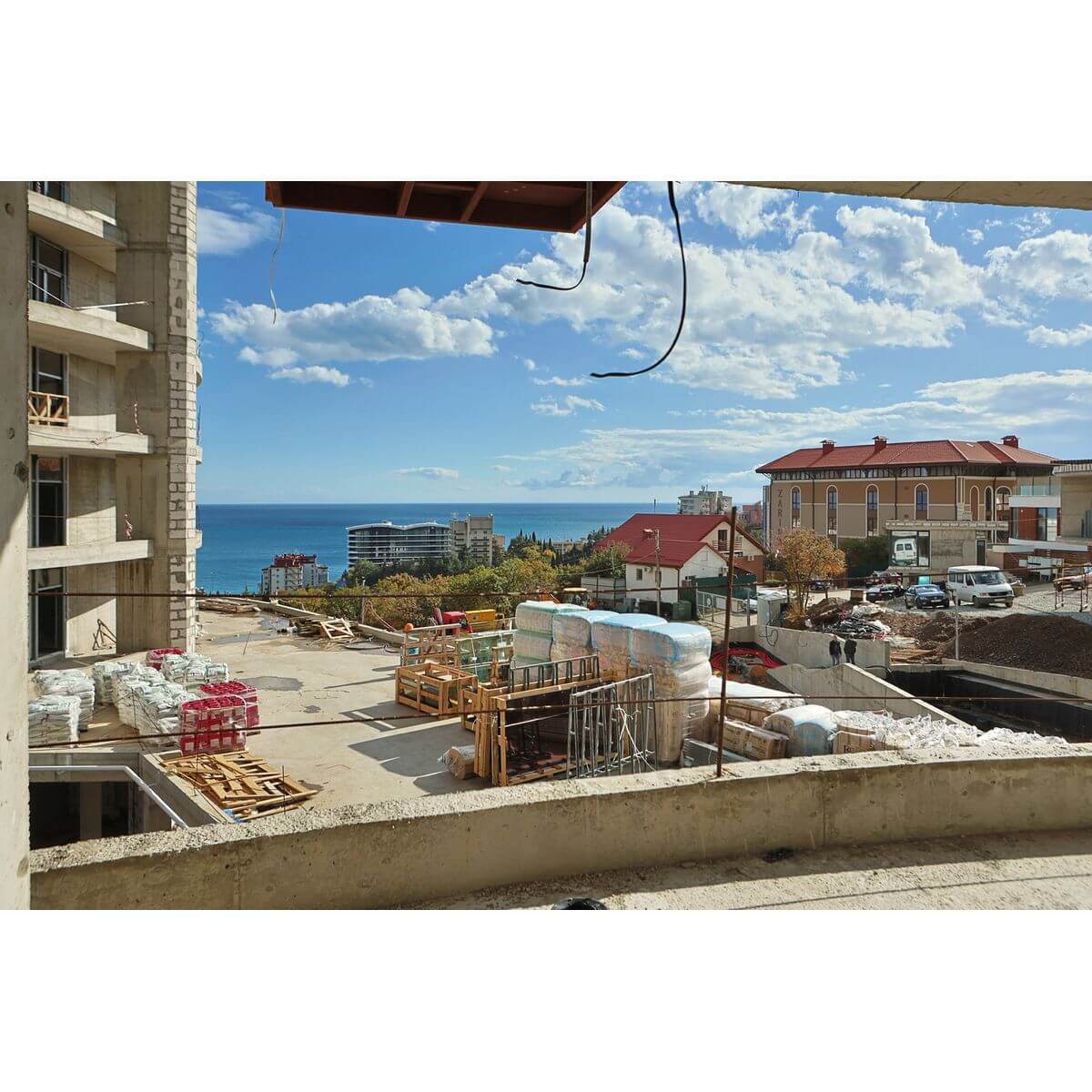 Планировка Апартамент 1‑комнатный площадью 45.55 м² с видом на море и горы №14Ап/2-3 продаётся в городе Алушта «АК Паруса Мечты» от застройщика по цене 18 637 453 ₽ – Море Близко