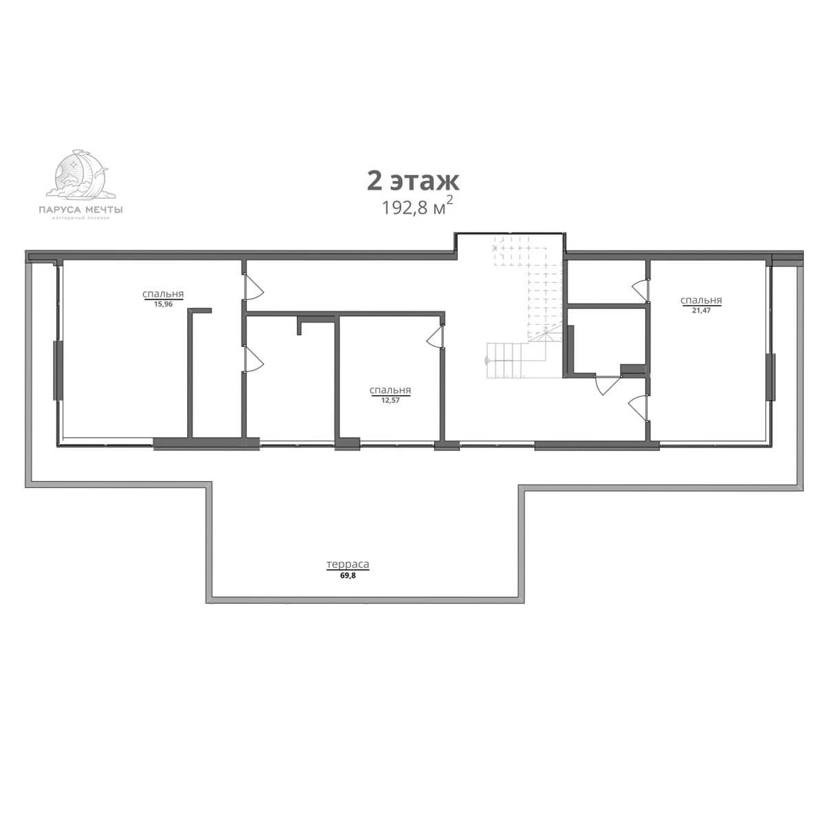 Планировка Коттедж площадью 493.70 м² с видом на море и горы №75 продаётся в городе Алушта «КП Паруса Мечты» от застройщика по цене 275 000 000 ₽ – Море Близко