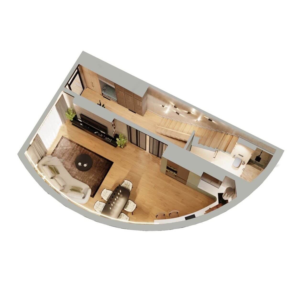 Планировка Коттедж площадью 197.30 м² с видом на море и горы №51 продаётся в городе Алушта «КП Паруса Мечты» от застройщика по цене 50 000 000 ₽ – МОРЕ БЛИЗКО