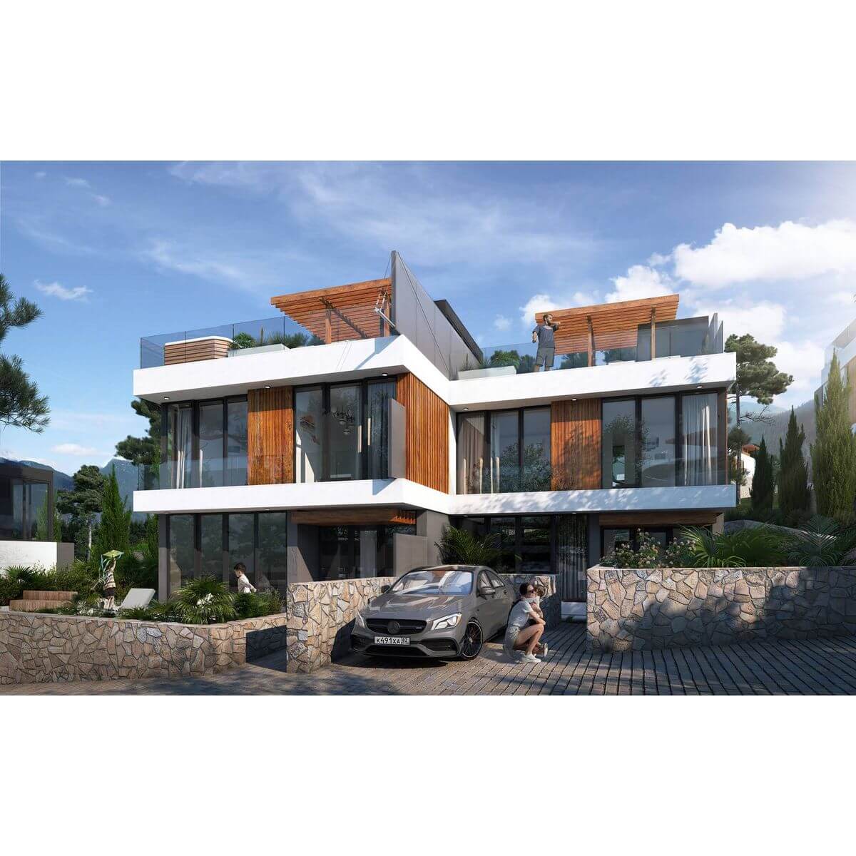 Планировка Коттедж площадью 173.20 м² с видом на море и горы №91 продаётся в городе Алушта «КП Паруса Мечты» от застройщика по цене 50 000 000 ₽ – МОРЕ БЛИЗКО