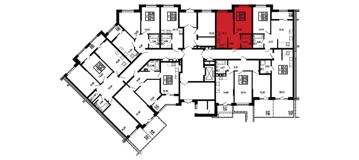Планировка Квартира 1‑комнатная площадью 37.78 м² №116 продаётся в городе Феодосия «ЖК Просторы Крыма» от застройщика по цене 8 236 040 ₽ – МОРЕ БЛИЗКО